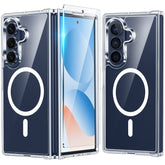 FNTCASE für Samsung Z Fold 7 Magnetische Hülle: Klare Handyhülle in Militärqualität mit Fallschutz und Vergilbungsschutz